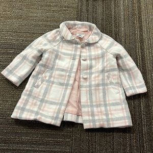 Girls- Plaid Peacoat - size 12monthd